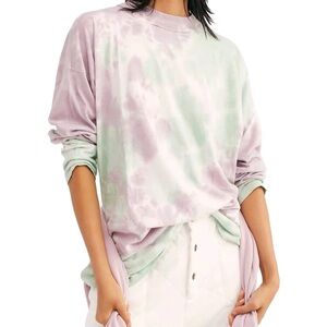Free People We The Free Tie Dye Long Sleeve Tee XL Oversized